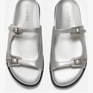 Coutgo Silver Women's Slide Sandals